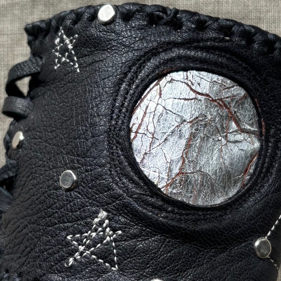 Black Leather Cuff Bracelet with Moon and constellation design. New with tags - Picture 2 of 5